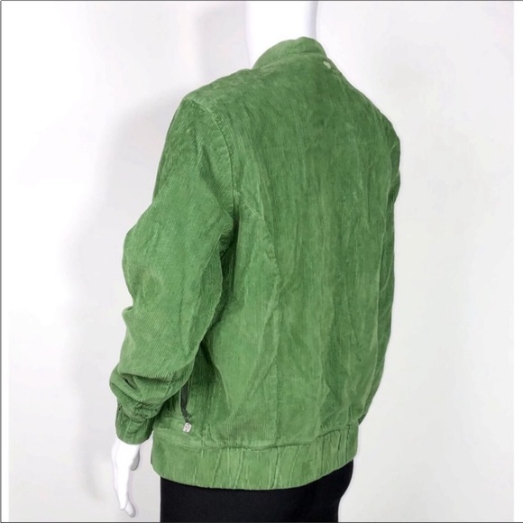 4 Funky Flavours Green 100% Cotton Corduroy ZIP Up Jacket with Side Pockets SzS - Picture 4 of 16
